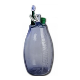 B Braun # 622273 - 1000ml Drainage Bottle with Green Vacuum Indicator, Scaled in 10ml Increments, Luer Locking Valve, Vacuum Release Clamp, 10/CS (Rx)