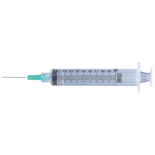 BD  # 309644 - Syringe with Needle  10cc Luer-Lok, 20G x 1