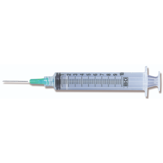 BD  # 309642 - Syringe 10 cc with Needle 21 Gauge x 1 Inch Luer Lock, 100/BX, 4 BX/CS