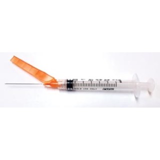 Exel International # 27112 - Safety Syringe (3 mL) w/ Safety Needle (25G x 1½
