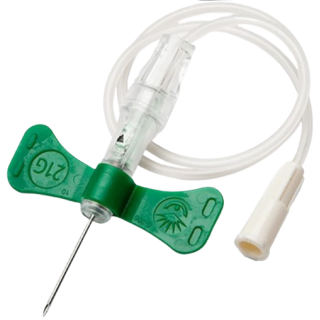BD  # 367365 - Vacutainer UltraTouch Push Button Blood Collection Set with 12 Inch Tubing, Luer Adapter, 21 Gauge x 0.75 Inch Needle, Sterile