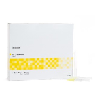 McKesson # 6049 - Peripheral IV Catheter 24 Gauge 0.75 Inch Without SafetyCATHETER, IV 24GX3/4