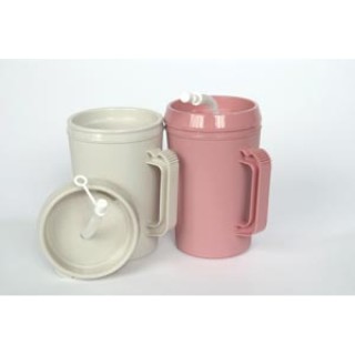 Medegen # H207-10 - Pitcher, Insulated, Straw & Lid, Rose, 22 oz, 48/cs
