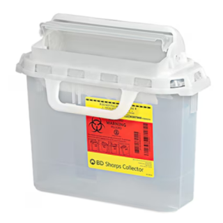 BD  # 305551 - Sharps Collector Clear 5.4 Quart with Transparent Lid for Safe Disposal, 20 EA/CA