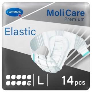 Hartmann # 165673 - MoliCare Premium Elastic Brief, 10 Drops, Large, 14/Pack, 4 Packs/Case