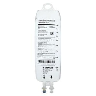 B Braun # E8000 - Injectable Solution 0.9% Sodium Chloride 1000mL Bag Ea, 12 EA/CA