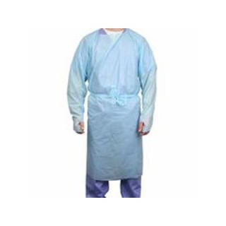 TIDI Products # 8575 - Gown, Polyethylene, Closed Loop Neck, Open Back, Thumb-Loop Cuffs, Universal Size, Blue, 15/bx, 5 bx/
