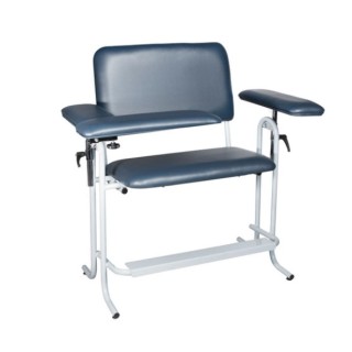 Dukal # 4386X-F - Blood Draw Chair, Tall Height, Wide, Upholstered, Flip Arm, Blue, 1/EA