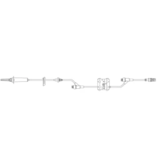 BD  # MFS124 - Gravity IV Set 15 Drops/mL with Check Valve Flow Regulator Dual Needle-Free Valves 75 Inch DEHP-Free, 50/CS