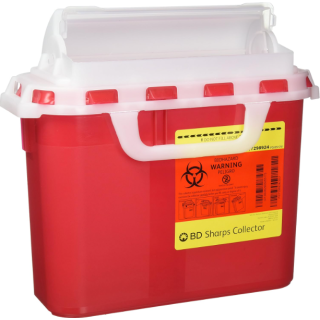 BD  # 300470 - Recykleen Sharps Collector, 5.4 Quart, Red ,12/CS