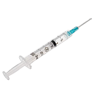 BD  # 309571 - Syringe and Needle Combination, 3mL, Luer-Lok Tip, 23G x 1