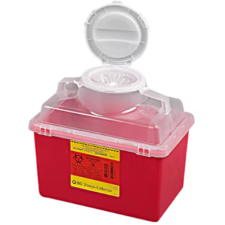 BD  # 305464 - Sharps Collector, 14 Quart, Red/Natural, Multiuse, Durable, 20 EA/CA