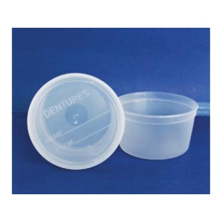 GMAX Industries # GP75003 - Denture Cup, with Lid, Gold, 25/slv, 10 slv/