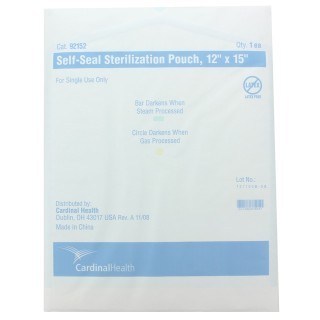 Cardinal Health # 92152 - Pouch Steri Self Seal Peel Reliable And Secure Sterilization Packaging For Medical Instruments,  12