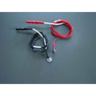 Carefusion # 6030-3-TP - Reusable Stainless Steel Disc Electrodes  10 mm Diameter, 39? Leads, Touchproof Connectors (Black/Red), EA