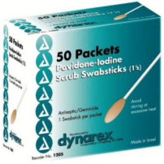 Dynarex # 1205 - PVP SCRUBSTICK 1'S 10/50/CA