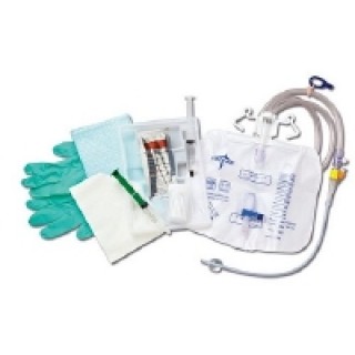 Medline # DYND11523 - 100% Silicone 2-Layer Foley Catheter Tray with Drain Bag2-Layer Catheter Tray with Drain Bag with Anti-Reflux Tower, 16 Fr, 10 mL, Luer Lock,10/csTray includes 100% silicone Foley catheter