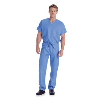Landau # 7502-BCP-LGE - Shirt Scrub Poly/Cttn Unisex Ceil Blue Lg Reversible 1Pckt Ea