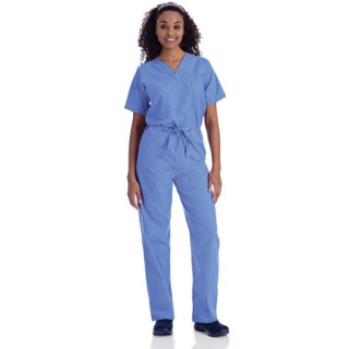 Landau # 7602-BCP-MED - Pants Scrub Poly/Cttn Unisex Ceil Blue Md Reversible 2Pckt Ea