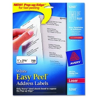 Avery Dennison Medical # 5260 - LABEL, ADD, W/P, 1X2-5/8, 750, 750/PK
