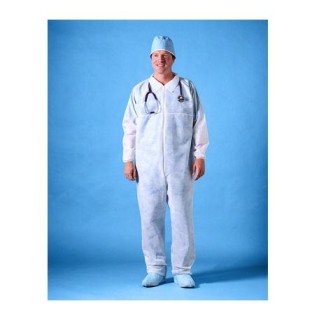Busse # 215 - COVERALL, ELAS CUFF ZIP WHT, 25 EA/CS
