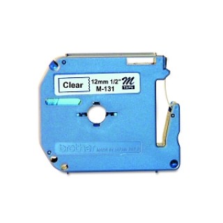 Brother International # M-131 - LABEL, 1/2IN BK ON CLEAR, EACH