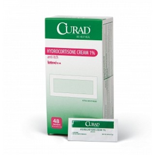 Medline # CUR015408 - HYDROCORTISONE 1% CRM 1.5G PKT, 48 EA/BX, 6 BX/CS