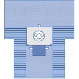 Medline # DYNJP6103 - DRAPE, C-SECTION , W/FEN AND POUCH, 7 EA/CS
