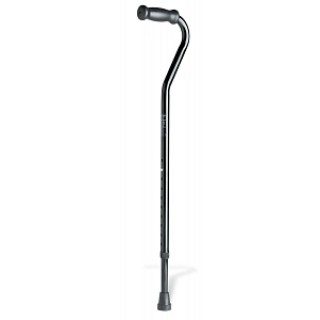 Medline # G05356 - SINGLE POINT, OFFSET CANE, BLK, ADULT, 6 EA/CS