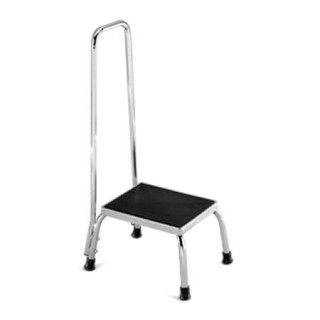 Medline # JCC1251 - STOOL, FOOT, 9IN TALL 11X14 CHROME W/RAIL, EACH