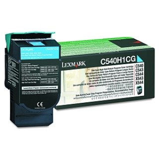 Lexmark # C540H1CG - TONER, CART, HY RTN PGM, CYN, EACH