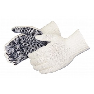 Liberty Glove # P4716Q/LD - GLOVE, NATRL WHTE, BLCK PVC DOTS ON, LADIES, 300 PR/CS