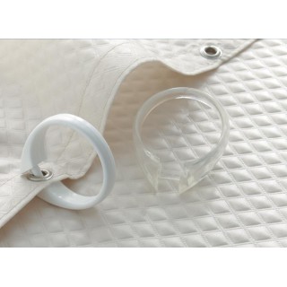 Medline # MCDKA9100W - SHOWER CURTAIN RING, PLASTIC, WHITE, 12 EA/DZ, 12 DZ/CS