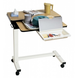 Medline # MDR104380V - TABLE, OVERBED, SPLIT TOP, VANITY, EACH