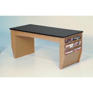 Medline # MDR64101CTM - TABLE, COFFEE, W/MAGAZINE PKTS, BLACK TOP, EACH