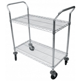 Medline # MDRM18302UC - CART, UTILITY, 2 SHELVES, 18WX30L, CHROME, EACH