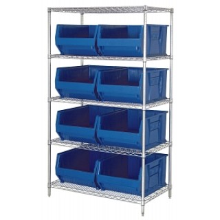 Quantum Storage System # WR5955 - UNIT, 5 WIRE SHELF, 24X42X74, W/8BINS, EACH