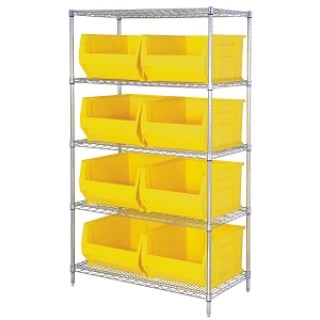 Quantum Storage System # WR5975 - UNIT, 5 WIRE SHELF, 30X42X74, W/8BINS, EACH