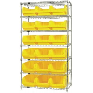 Quantum Storage System # WR7532 - UNIT, 7 WIRE SHELF, 18X42X74, W/18BINS, EACH