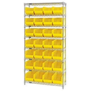 Quantum Storage System # WR8-240 - UNIT, 8 WIRE SHELF, 14X36X74, W/28BINS, EACH