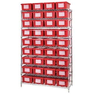 Quantum Storage System # WR936180 - UNIT, 9 WIRE SHELF, 18X48X74, W/36BINS, EACH