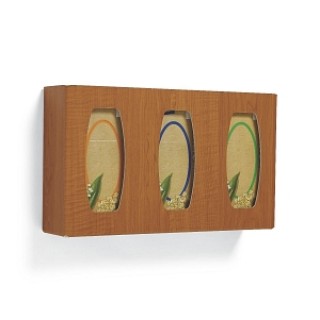 Medline # MDS193098MW - HOLDER, GLOVE-BOX, FAUXWOOD, MAPLE, TRPL, 4/CS