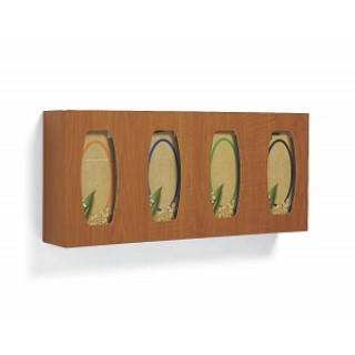 Medline # MDS194098CW - HOLDER, GLOVE-BOX, FAUXWOOD, CHERRY, QUAD, 4/CS