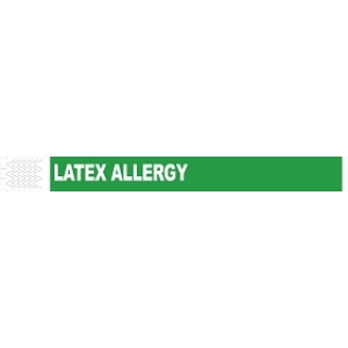 Medline # 2003LAM - ID BAND, TYVEK, LATEX ALLERGY, GREEN, 1000 EA/BX