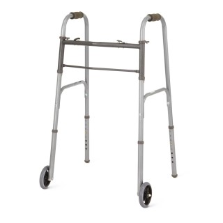 Medline # MDS86410W54BH - WALKER, 2 BUTTON, W/5INWHEELS, BASIC, EACH, EACH