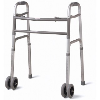 Medline # MDS86410XWW - WALKER, ADULT, EX WIDE, 5IN WHEELS, 1 EA/CS
