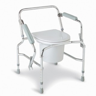 Medline # MDS89668 - COMMODE, DROP ARM, CHROME PLATED, STEEL, 1 EA/CS