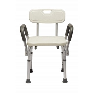 Medline # MDS89745RA - BENCH, BATH, W/BACK AND ARMS, RETAIL, 2/CS