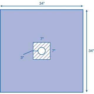 Medline # MDT013636 - DRAPE, OR, 34X34, W/3