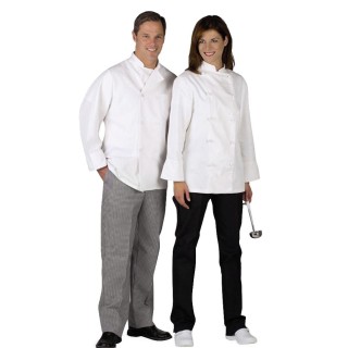 Medline # MDT77502101 - COAT, CHEF, UNISEX, L/S, PLAST BTTN, WHI, SM, 24 EA/CS